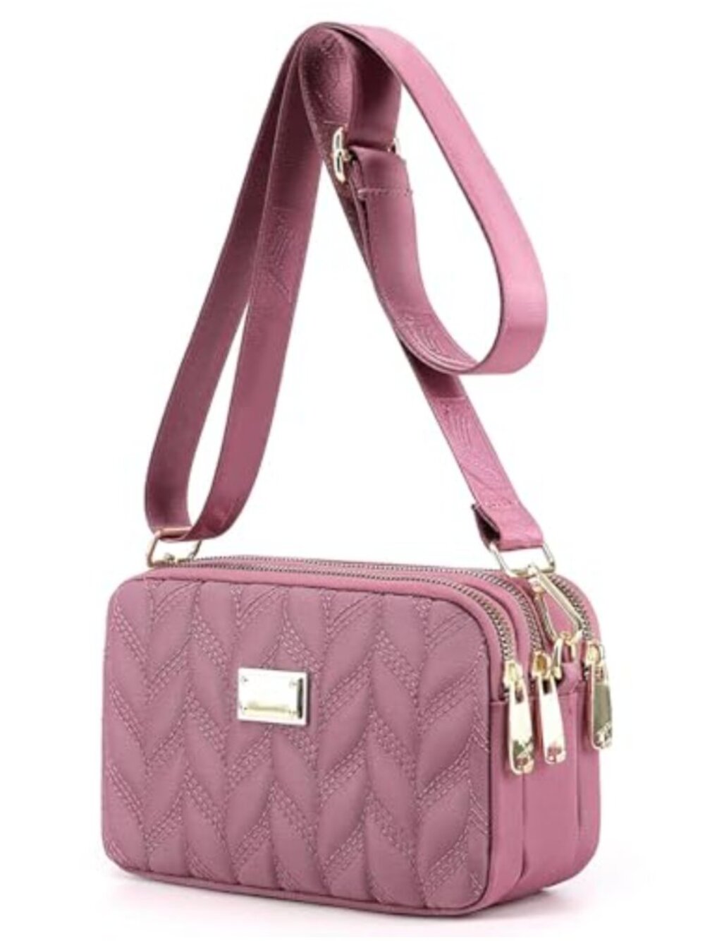Water-Resistant Nylon Crossbody Bag Multi-Pocket Shoulder Purse Wallet